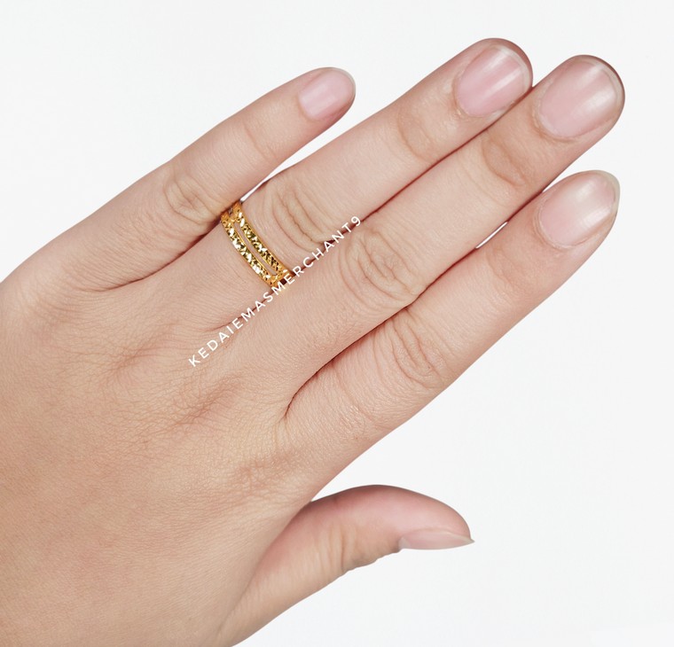Merchant9 Cincin Emas KLCC 2 Layer Full L:0.45CM