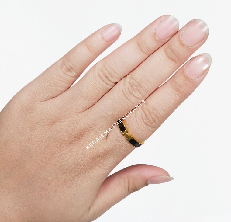 Merchant9 Cincin Emas H Black L:0.45CM (HARD GOLD-Super Hollow)