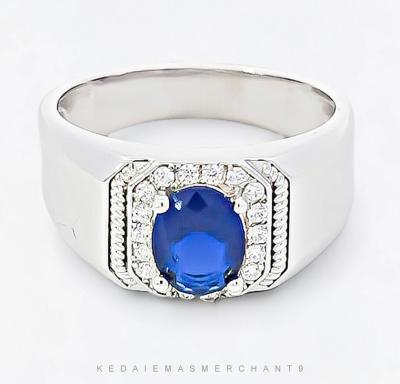 Merchant9 Cincin Perak Batu Biru 3555