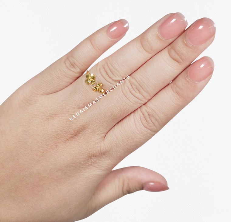 Merchant9 Cincin Emas Minimalist Clover Twin