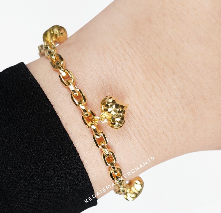 Merchant9 Rantai Tangan Sauh Dimensi Gantung Love L:0.4CM