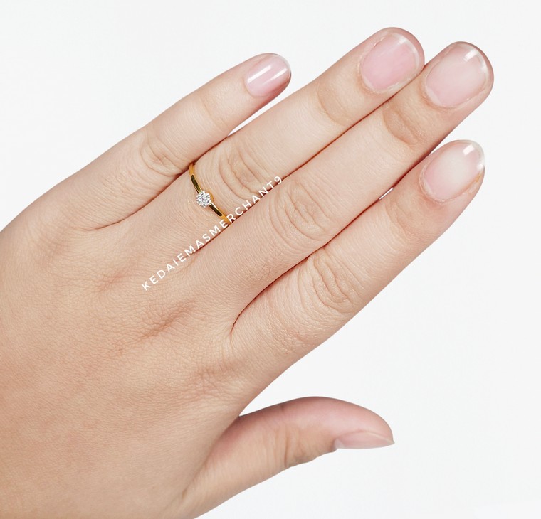 Merchant9 Cincin Emas Minimalist Circle Permata