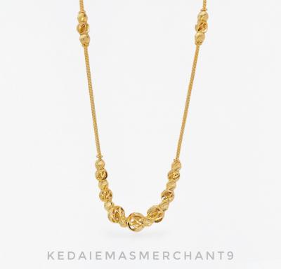 Merchant9 Rantai Leher Mesin Box Choker Bola Kerawang L:0.1CM