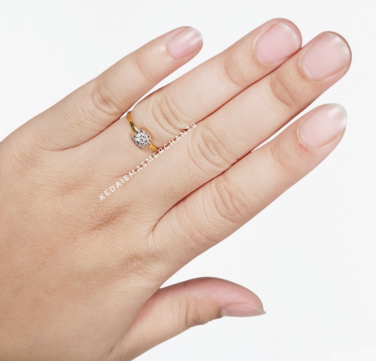 Merchant9 Cincin Emas Roti Bun Diamond Cut Minimalist