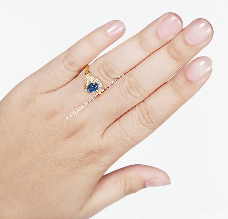 Merchant9 Cincin Emas Permata 6125 Biru