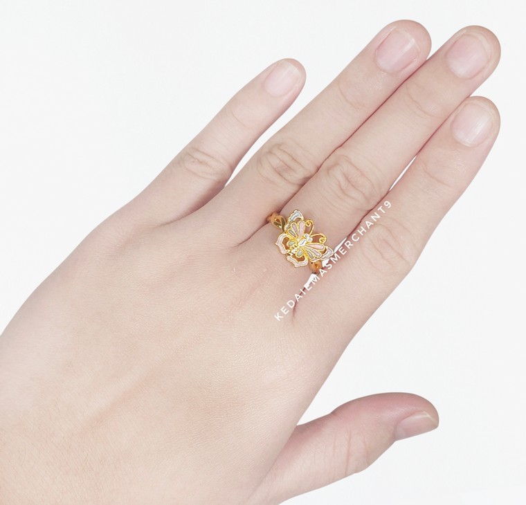 Merchant9 Cincin Emas Butterfly Pastel (HARD GOLD-Super Hollow)