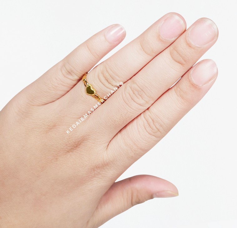 Merchant9 Cincin Emas Oval Love Polish