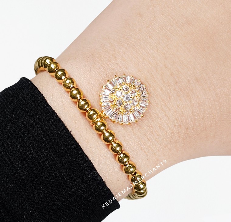 Merchant9 Rantai Tangan Pearl Sunflower Permata L:0.4CM