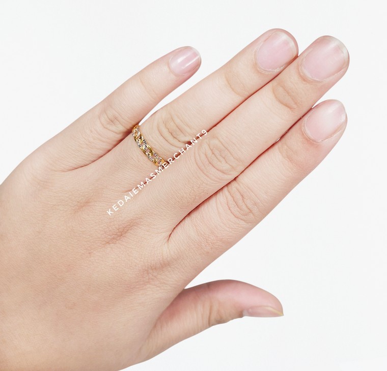 Merchant9 Cincin Emas Gajah Diamond Cut Minimalist L:0.3CM