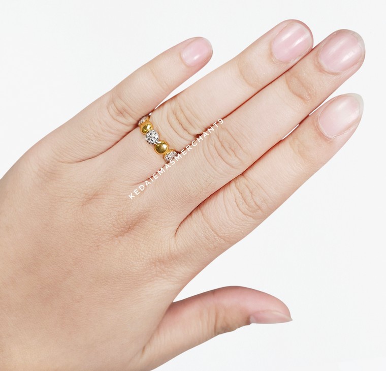 Merchant9 Cincin Emas Bubble Diamond Cut L:0.45CM
