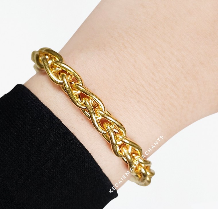 Merchant9 Rantai Tangan Tocang Rapunzel Polish L:0.8CM