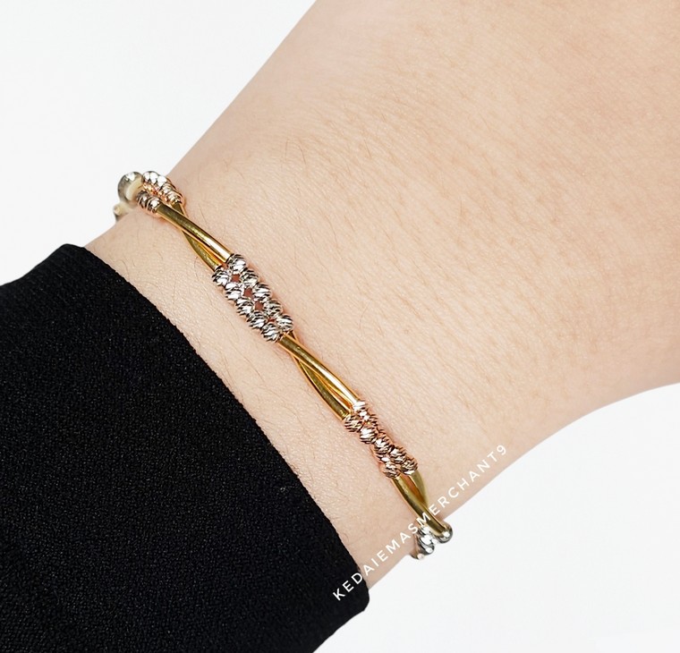 Merchant9 Rantai Tangan Megan Tocang 2 Boba 3C L:0.4CM