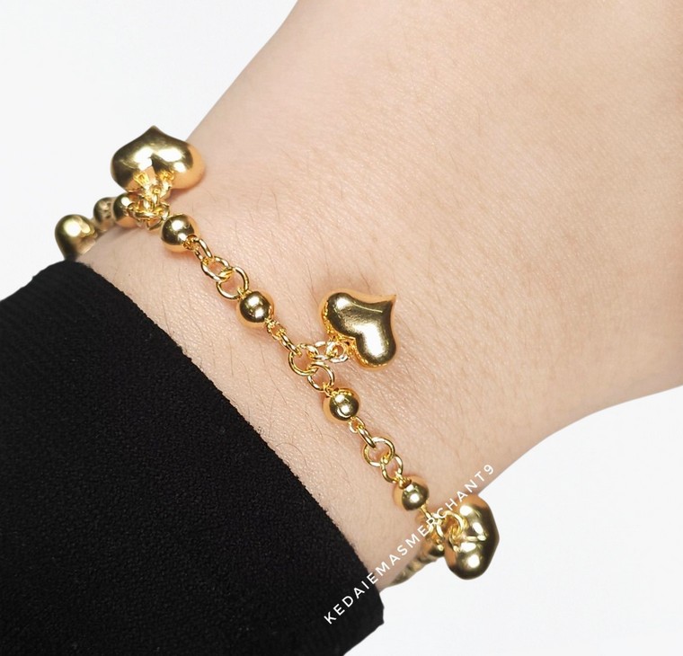 Merchant9 Rantai Tangan Pearl Gantung Love L:0.35CM