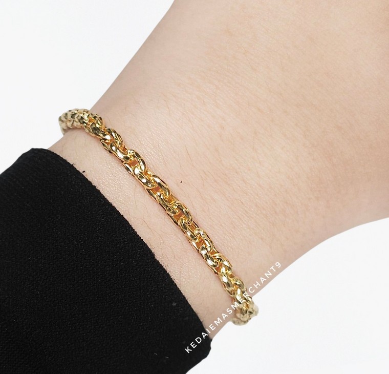 Merchant9 Rantai Tangan Sauh Dimensi Love Gantung L:0.4CM
