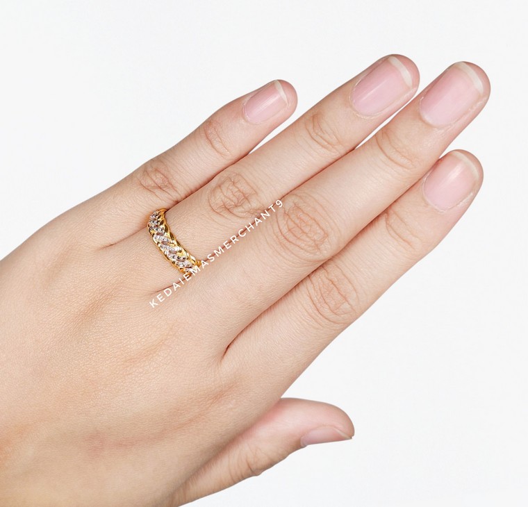 Merchant9 Cincin Emas Tocang Diamond Cut L:0.5CM