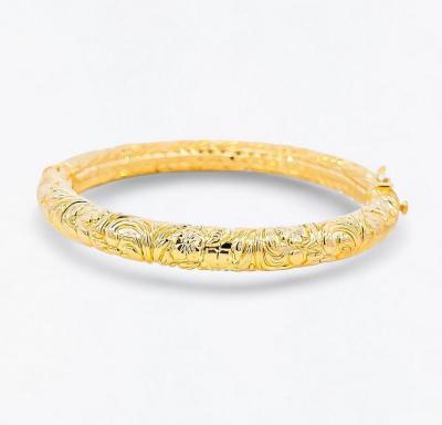 Merchant9 Gelang Klasik Bunga Raya L:0.7CM (HARD GOLD-Super Hollow)