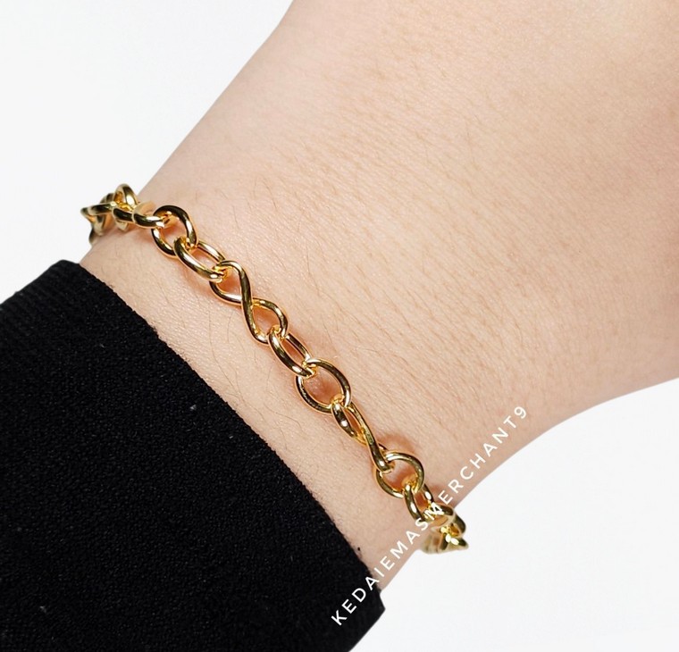 Merchant9 Rantai Tangan Sauh Oval Infinity L:0.5CM