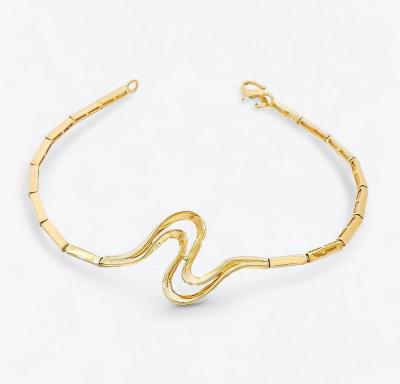 Merchant9 Rantai Tangan Wave Double Plate Polish L:1.8CM