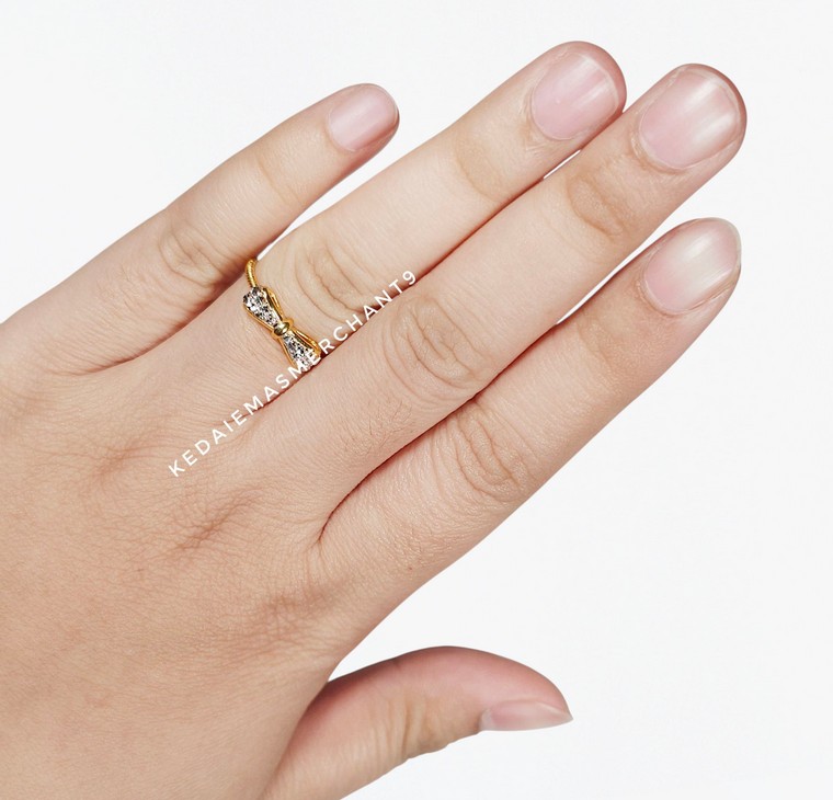 Merchant9 Cincin Emas Ribbon Diamond Cut