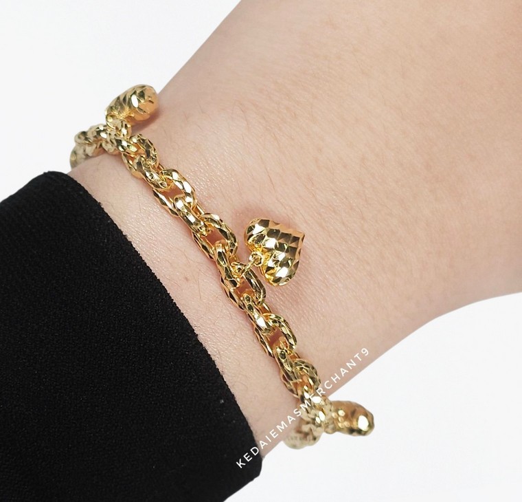 Merchant9 Rantai Tangan Sauh Dimensi Gantung Love L:0.5CM