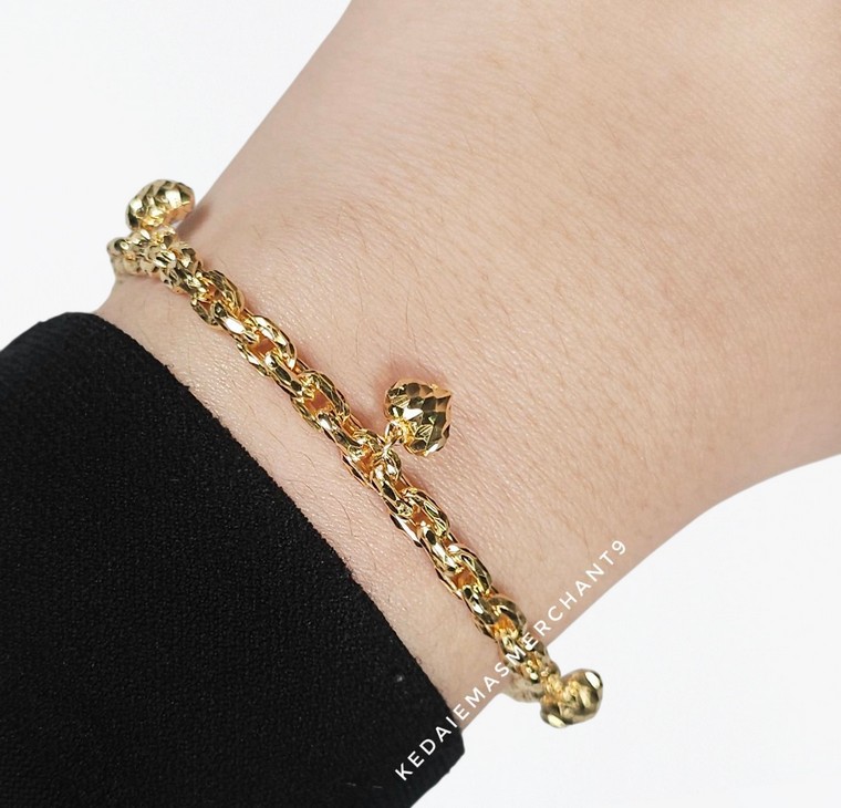 Merchant9 Rantai Tangan Sauh Dimensi Gantung Love L:0.4CM