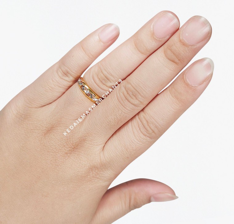 Merchant9 Cincin Emas Lintah Leaf Diamond Cut 2C L:0.5CM