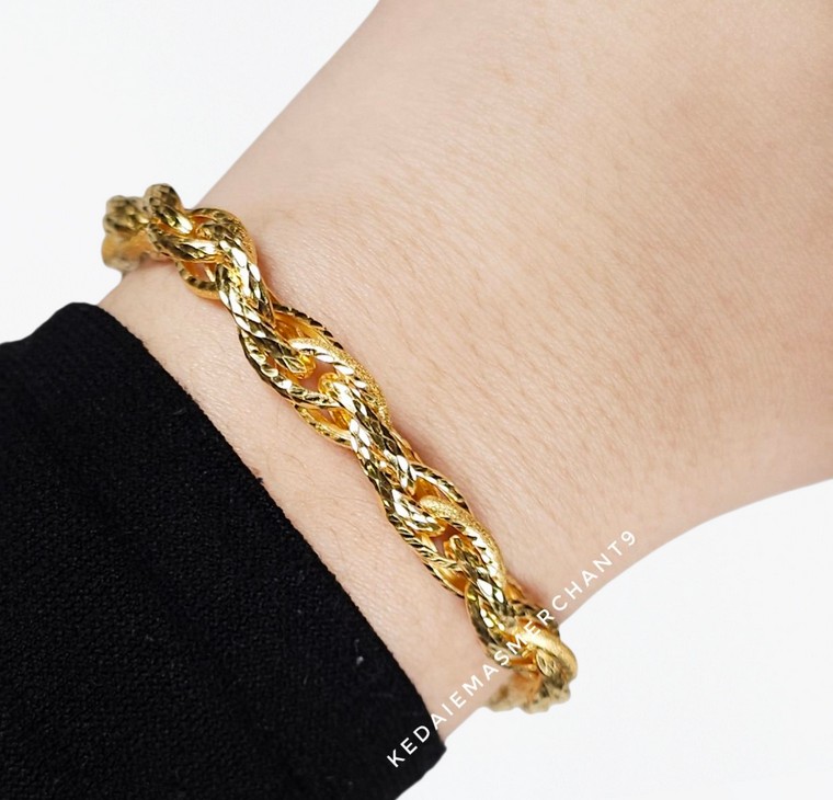 Merchant9 Rantai Tangan Sauh Double Dimensi Pasir L:0.55CM