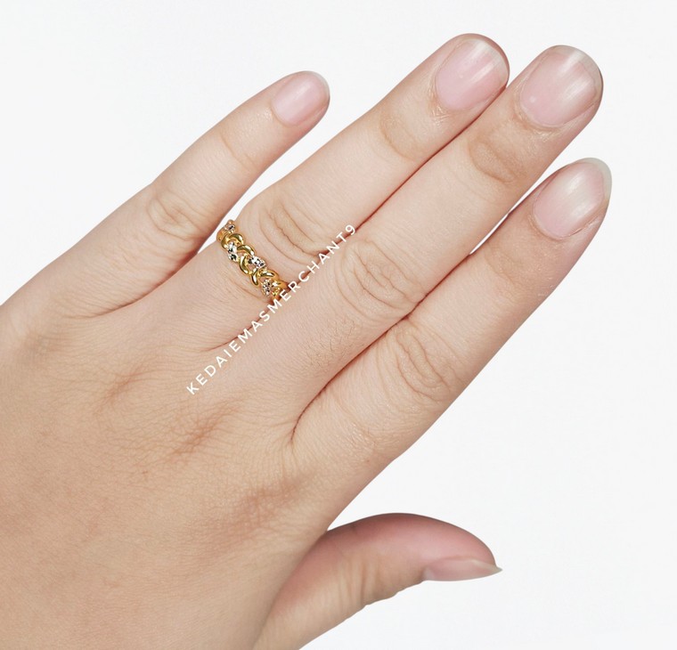Merchant9 Cincin Emas Tocang Diamond Cut 2C L:0.45CM