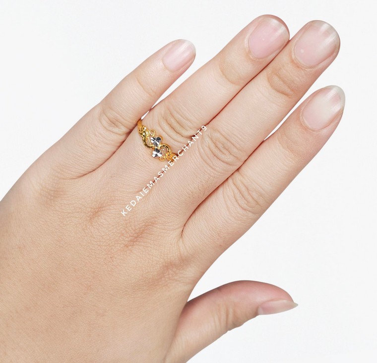 Merchant9 Cincin Emas Twin Love Wave 2C L:0.6CM