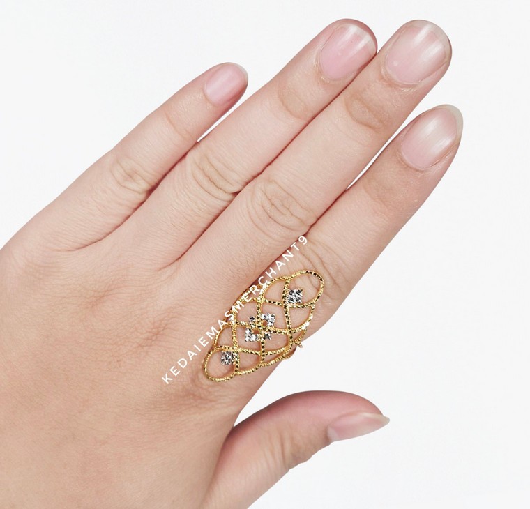 Merchant9 Cincin Emas Silang Dimensi Diamond Cut L:3.8CM