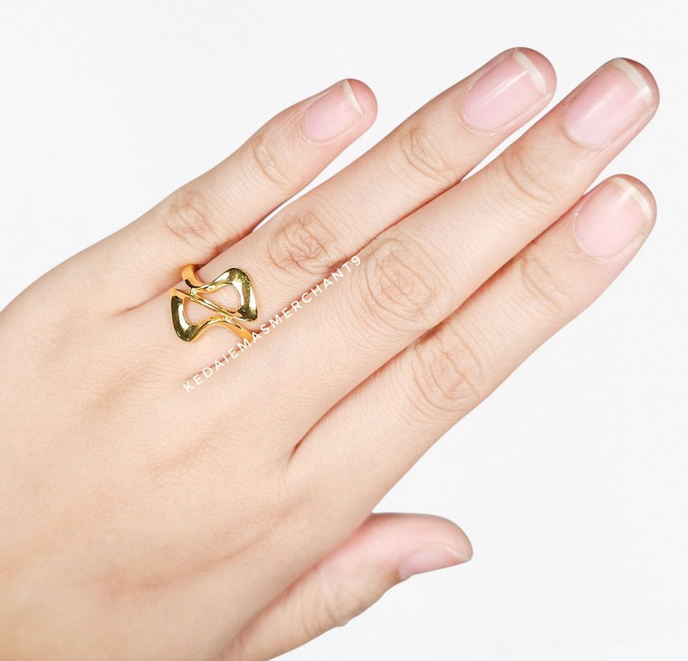 Merchant9 Cincin Emas Wave Polish L:1.6CM