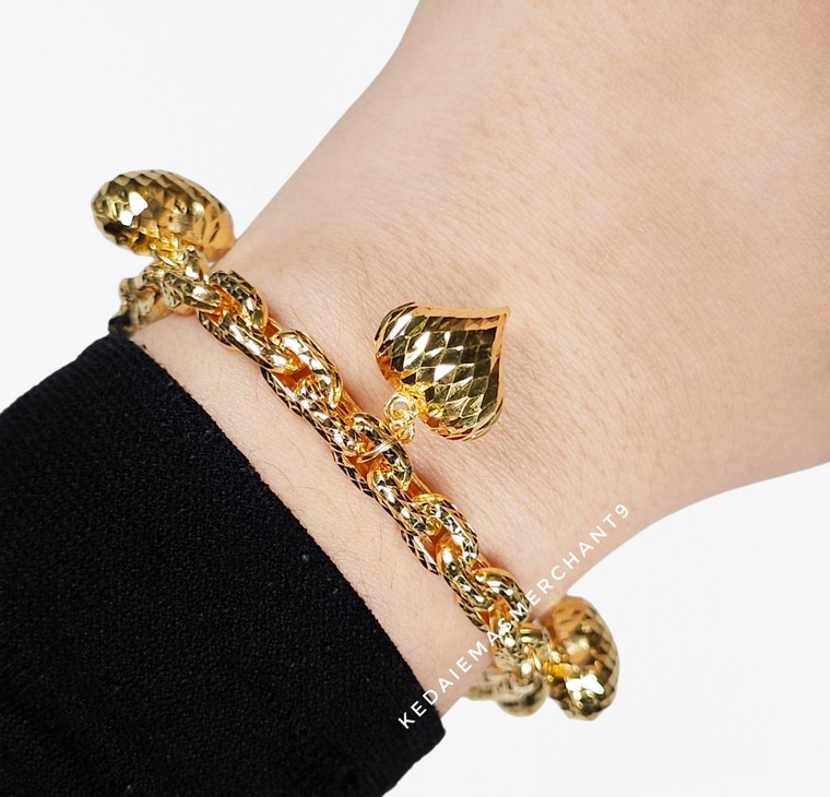 Merchant9 Rantai Tangan Sauh Dimensi Gantung Love L:0.5CM