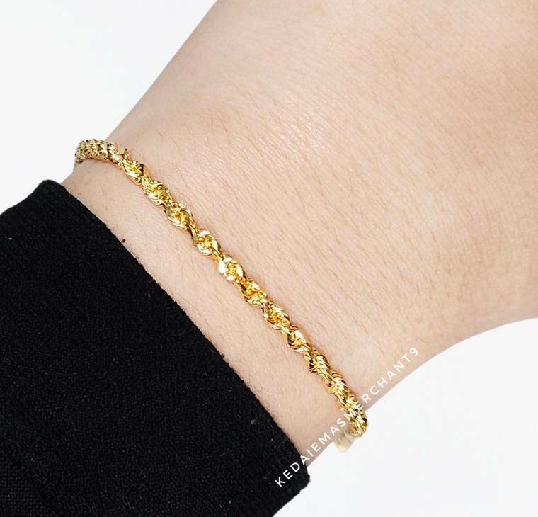 Merchant9 Rantai Tangan Pintal Polish Padu L:0.25CM