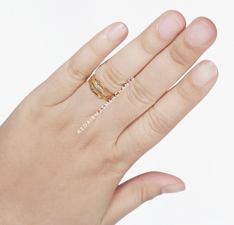 Merchant9 Cincin Emas Mini Love 3 Layer 2C L:0.7CM