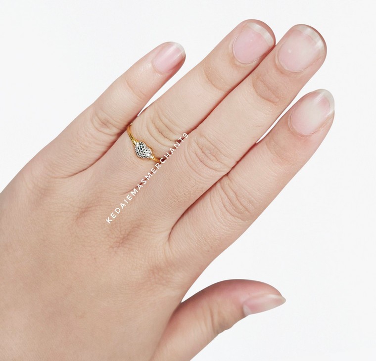 Merchant9 Cincin Emas Love Diamond Cut 2C L:0.5CM