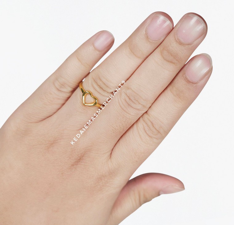 Merchant9 Cincin Emas Minimalist Love Polish (HARD GOLD- Super Hollow)