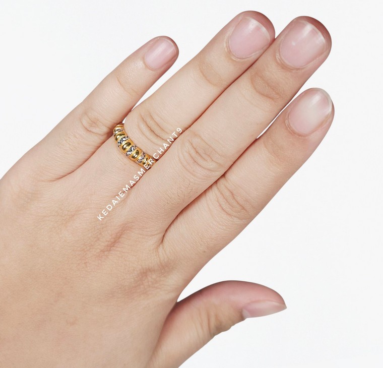 Merchant9 Cincin Emas Lintah Diamond Cut Chrome L:0.5CM