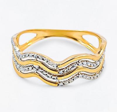 Merchant9 Cincin Emas Wave 4 Layer Diamond Cut 2C