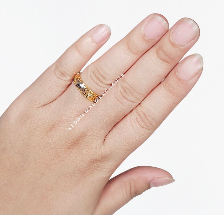 Merchant9 Cincin Emas Chempaka 2C L:0.5CM