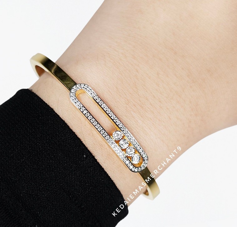 Merchant9 Gelang Paperclip Permata L:0.7CM (OVAL)