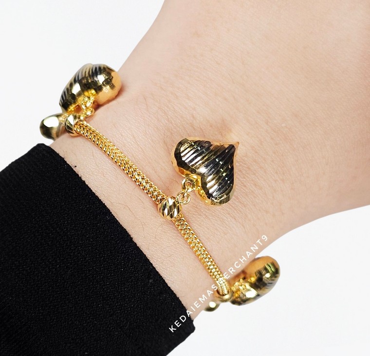 Merchant9 Rantai Tangan Belut Gantung Love 2C L:0.25CM