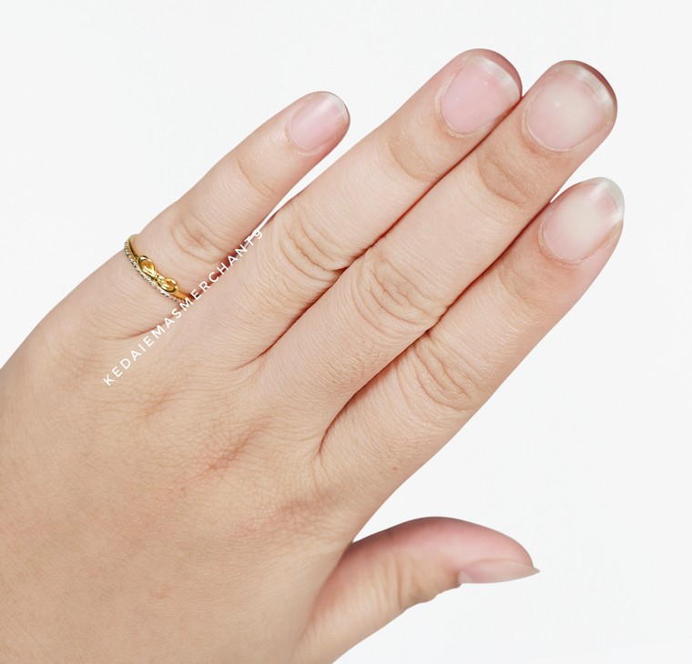 Merchant9 Cincin Emas Ribbon Diamond Cut L:0.4CM
