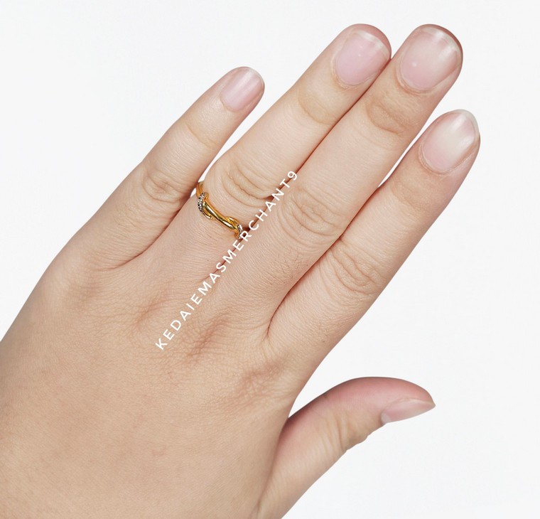 Merchant9 Cincin Emas Wave Diamond Cut