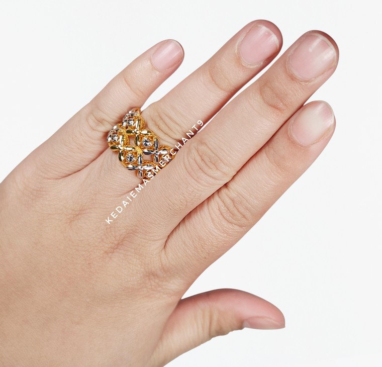 Merchant9 Cincin Emas Bunga Tanjung 2C 2L L:1.5CM