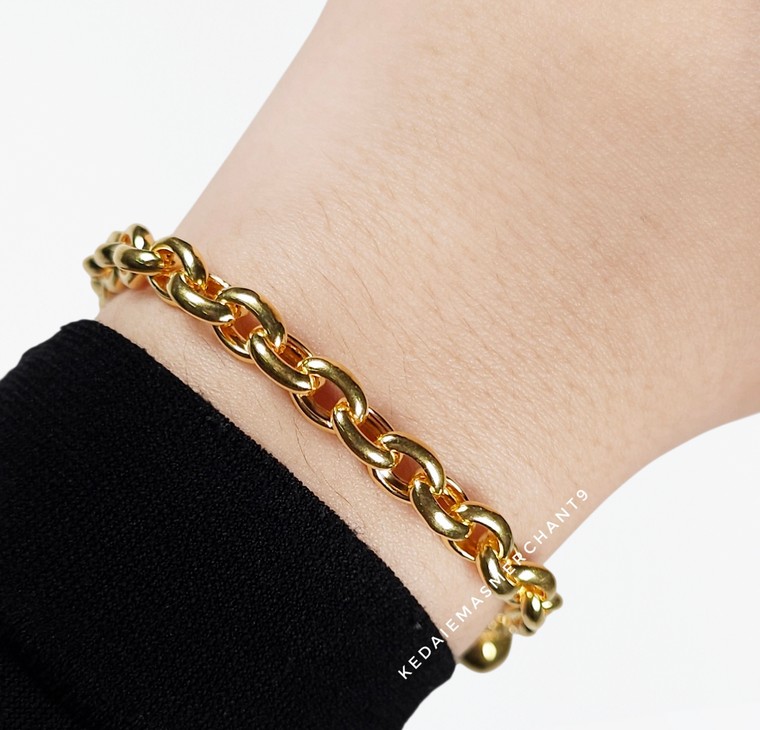 Merchant9 Rantai Tangan Sauh Oval Polish Love Gantung L:0.6CM