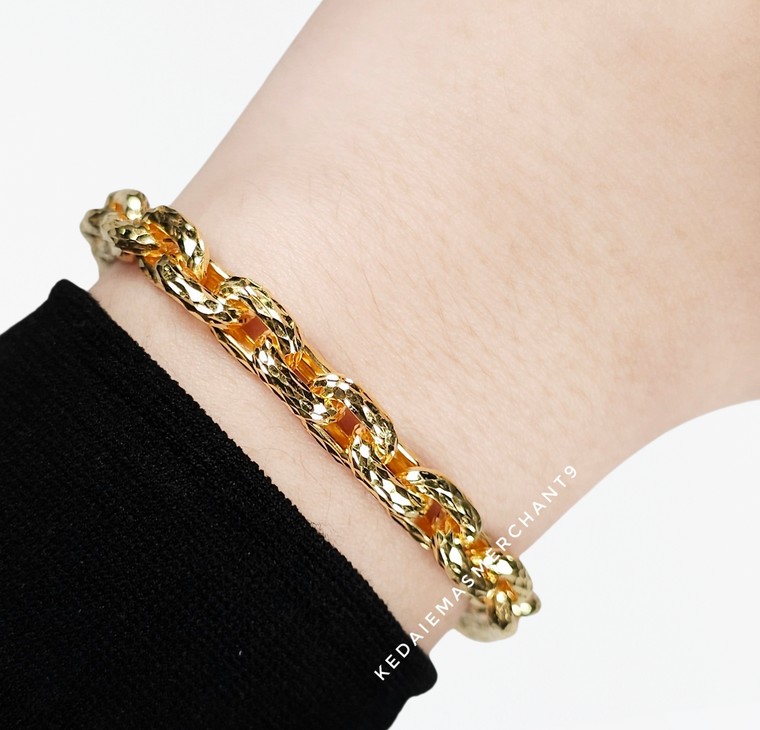 Merchant9 Rantai Tangan Sauh Dimensi Love Gantung L:0.7CM