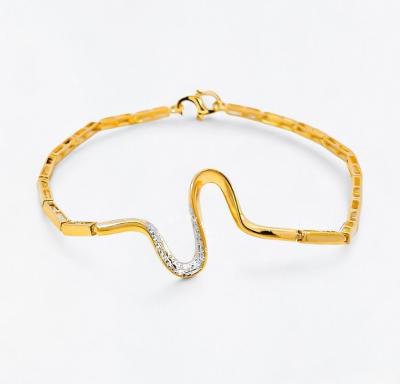 Merchant9 Rantai Tangan Wave Plate Polish Dimensi 2C L:1.6CM