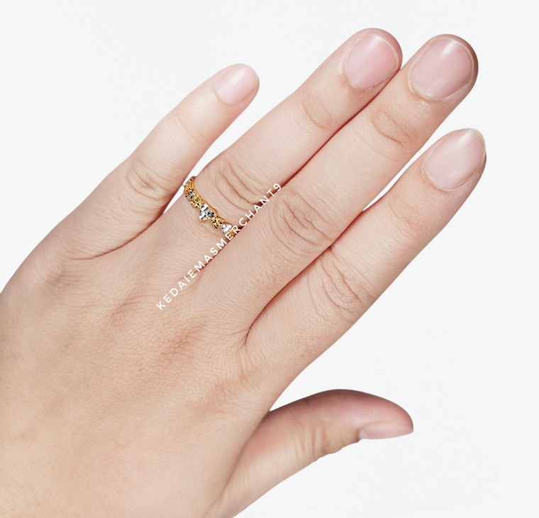 Merchant9 Cincin Emas Love Arrow Diamond Cut 2C L:0.45CM