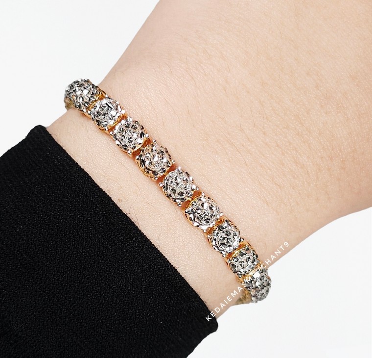 Merchant9 Rantai Tangan Roti Bun Diamond Cut L:0.55CM