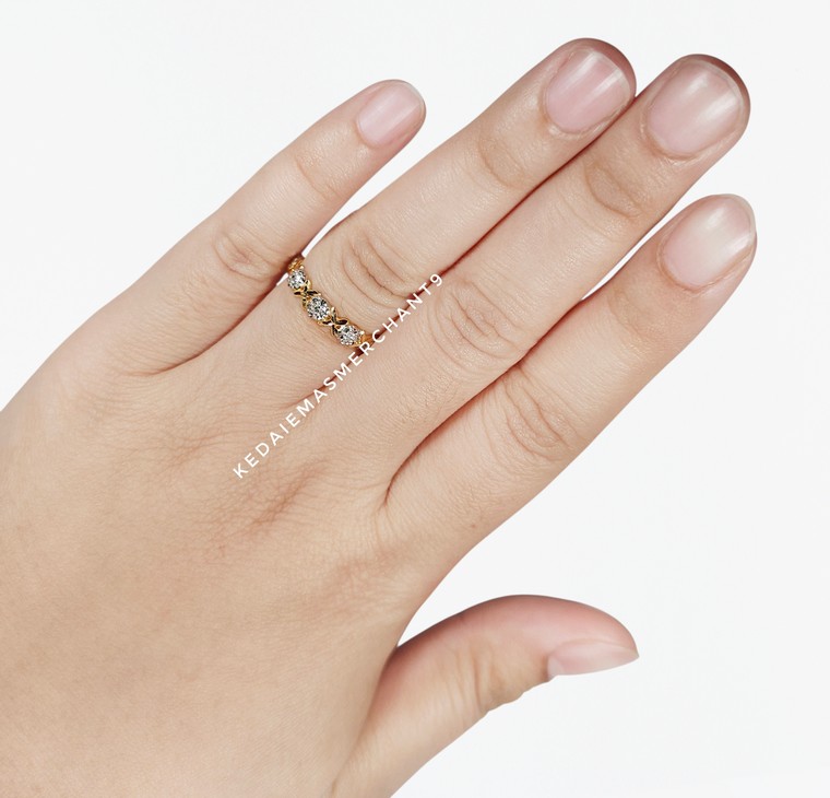 Merchant9 Cincin Emas Bunga Tanjung Circle 2C L:0.4CM